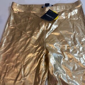 Forever 21 Metallic Gold Pants